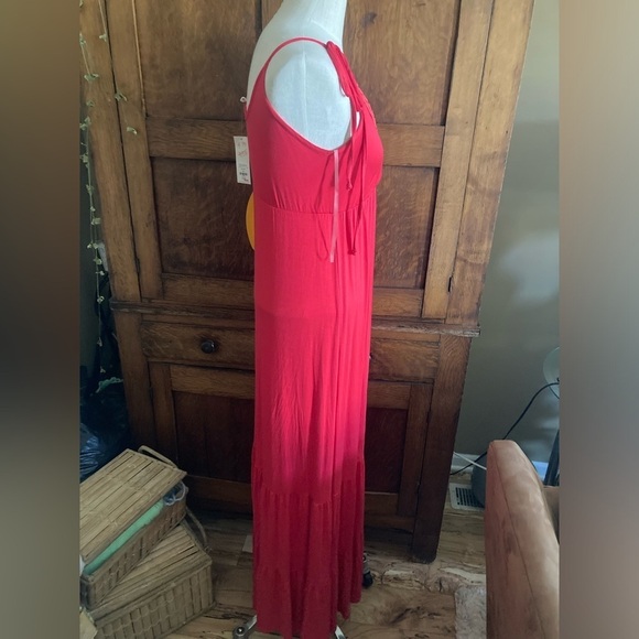 Francesca’s Miami coral pink red color long maxi dress womens size M NWT - Picture 4 of 9